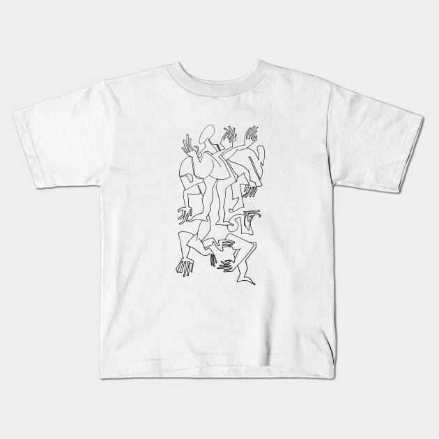 Abstract Bodies Drawing Improvisation #3 Kids T-Shirt by MrBenny